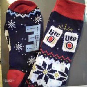 Miller Lite Ugly Sweater Socks- NEW
